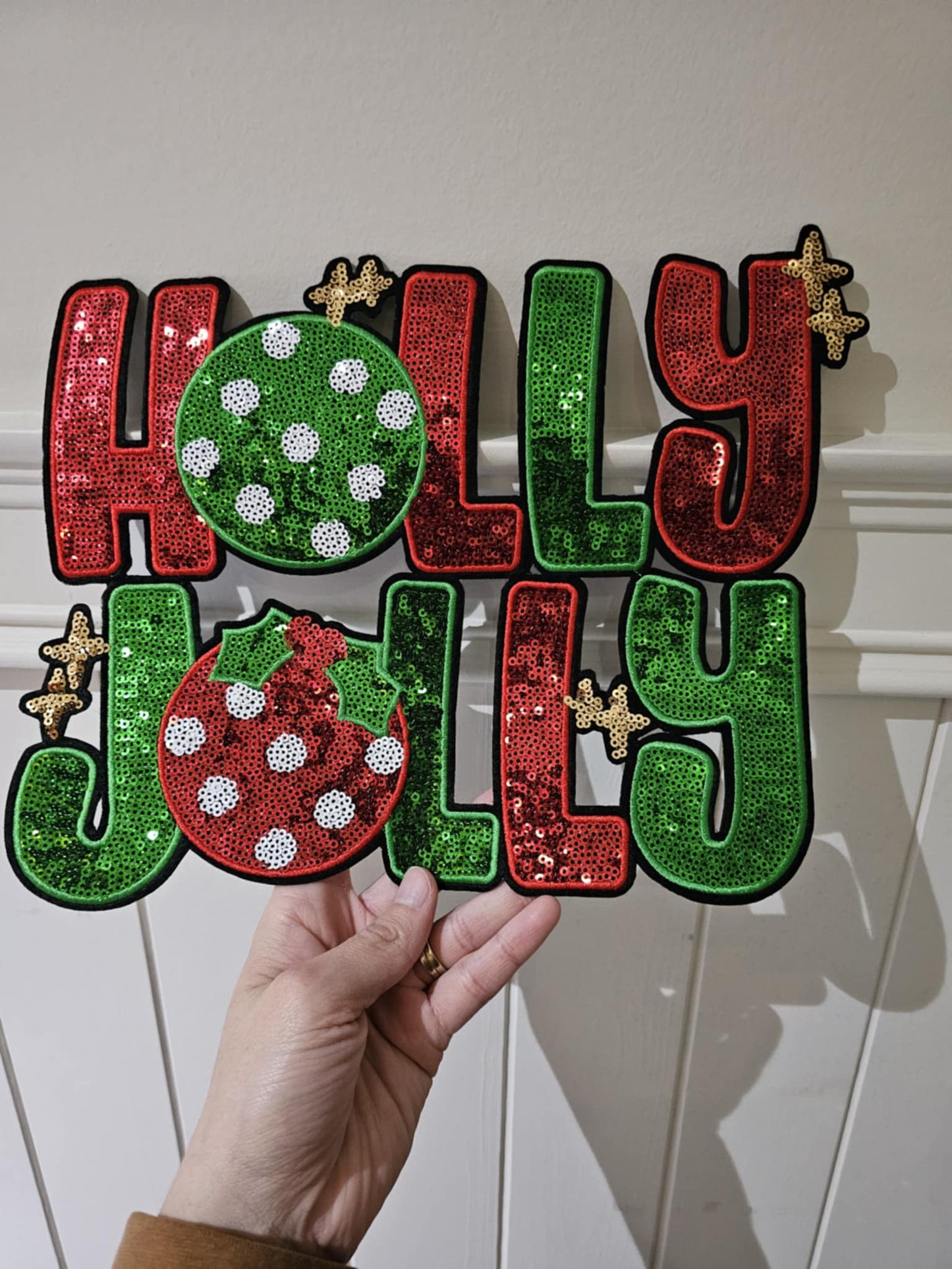 Holly Jolly Iron On Patch