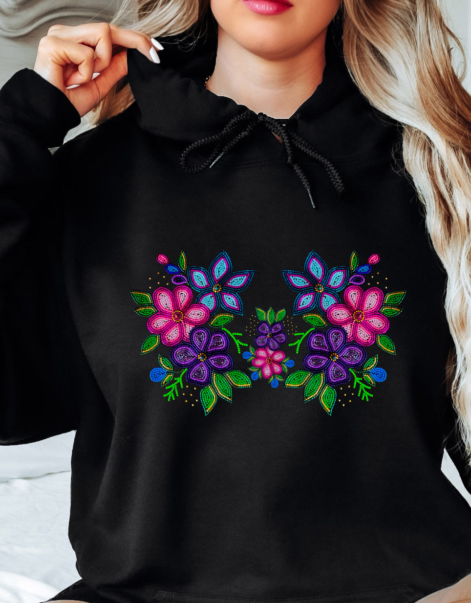 Vibrant Beadwork Hoodie